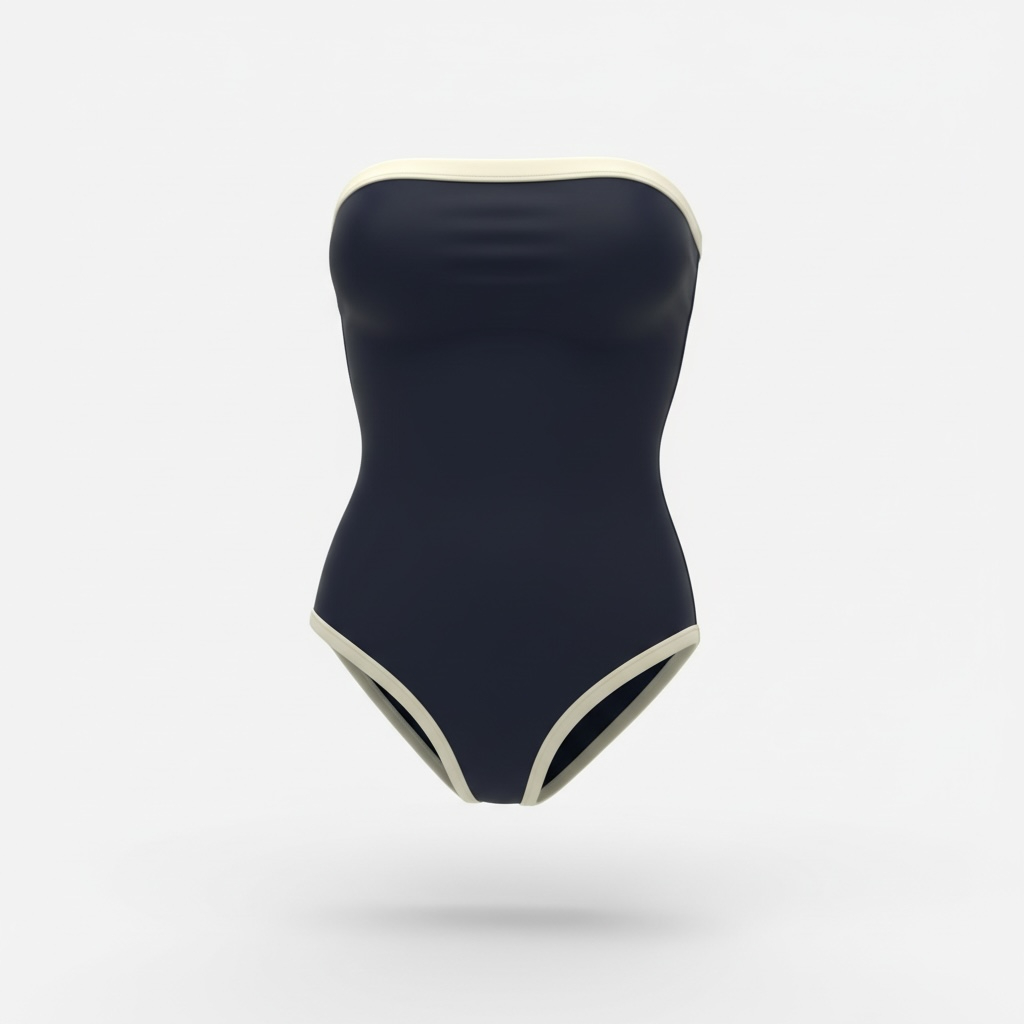 Contrast Strapless One-piece