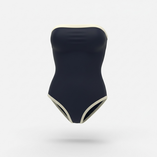 Contrast Strapless One-piece